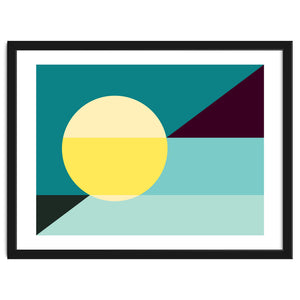 Geometric Shapes No. 3 - teal, purple & yellow by Gary Andrew Clarke