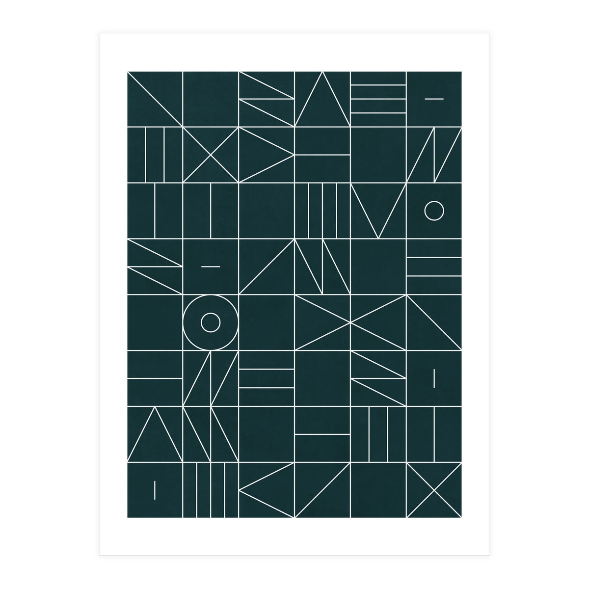 My Favorite Geometric Patterns No.8 - Green Tinted Navy Blue (Print Only)