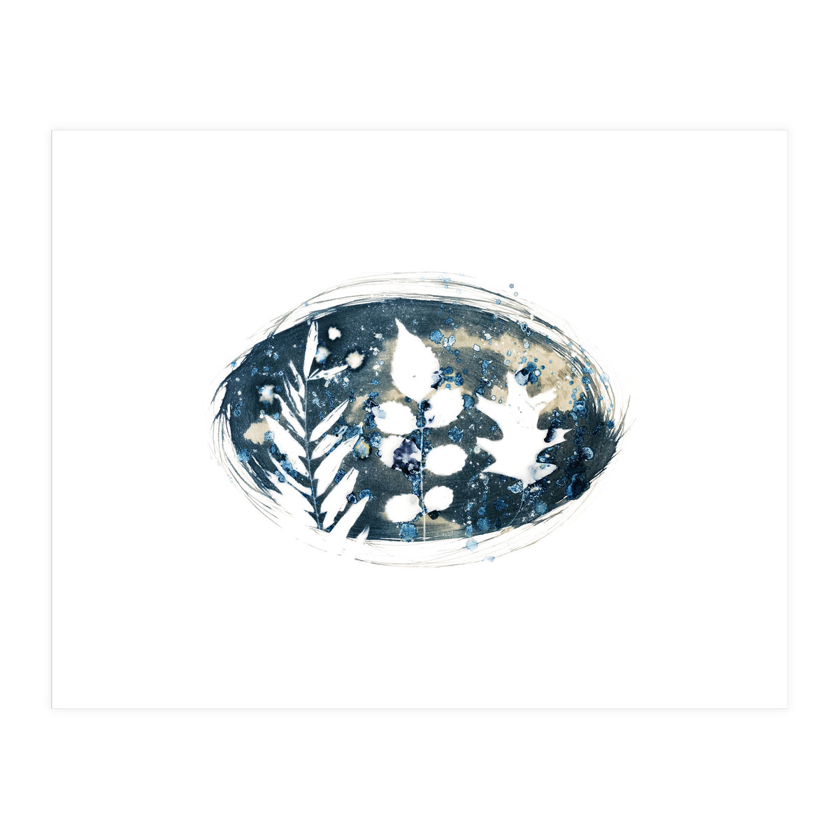 Indigo Blue Botanical Leaves No. 6 (Print Only)