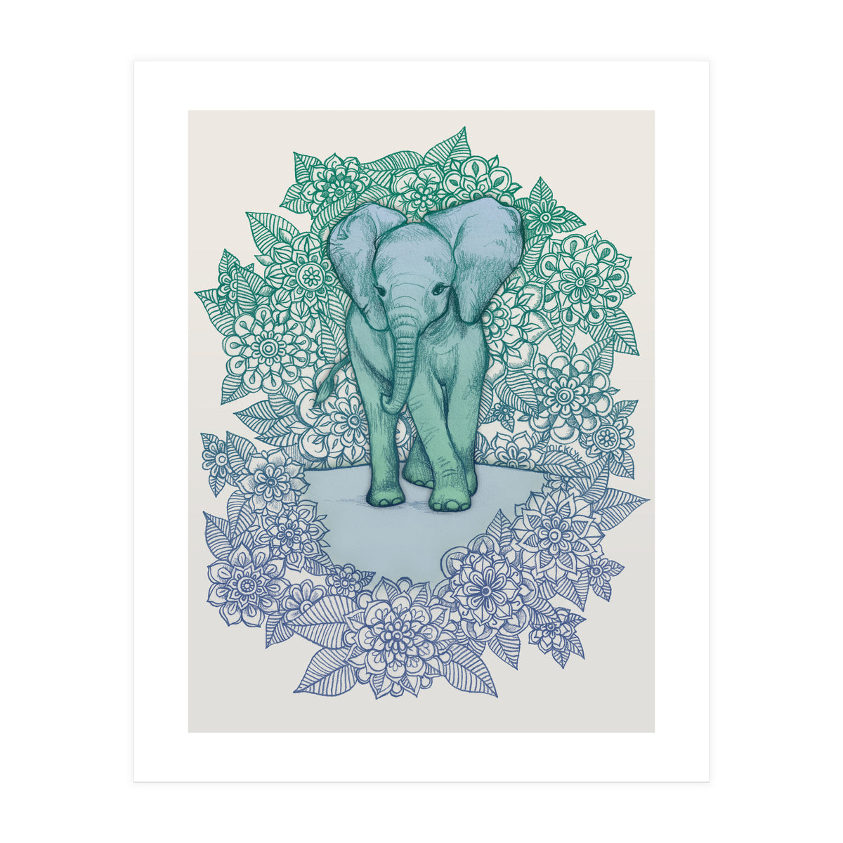 Emerald Elephant in the Lilac Evening (Print Only)