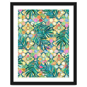 Gilded Moroccan Mosaic Tiles with Palm Leaves by Micklyn Le Feuvre