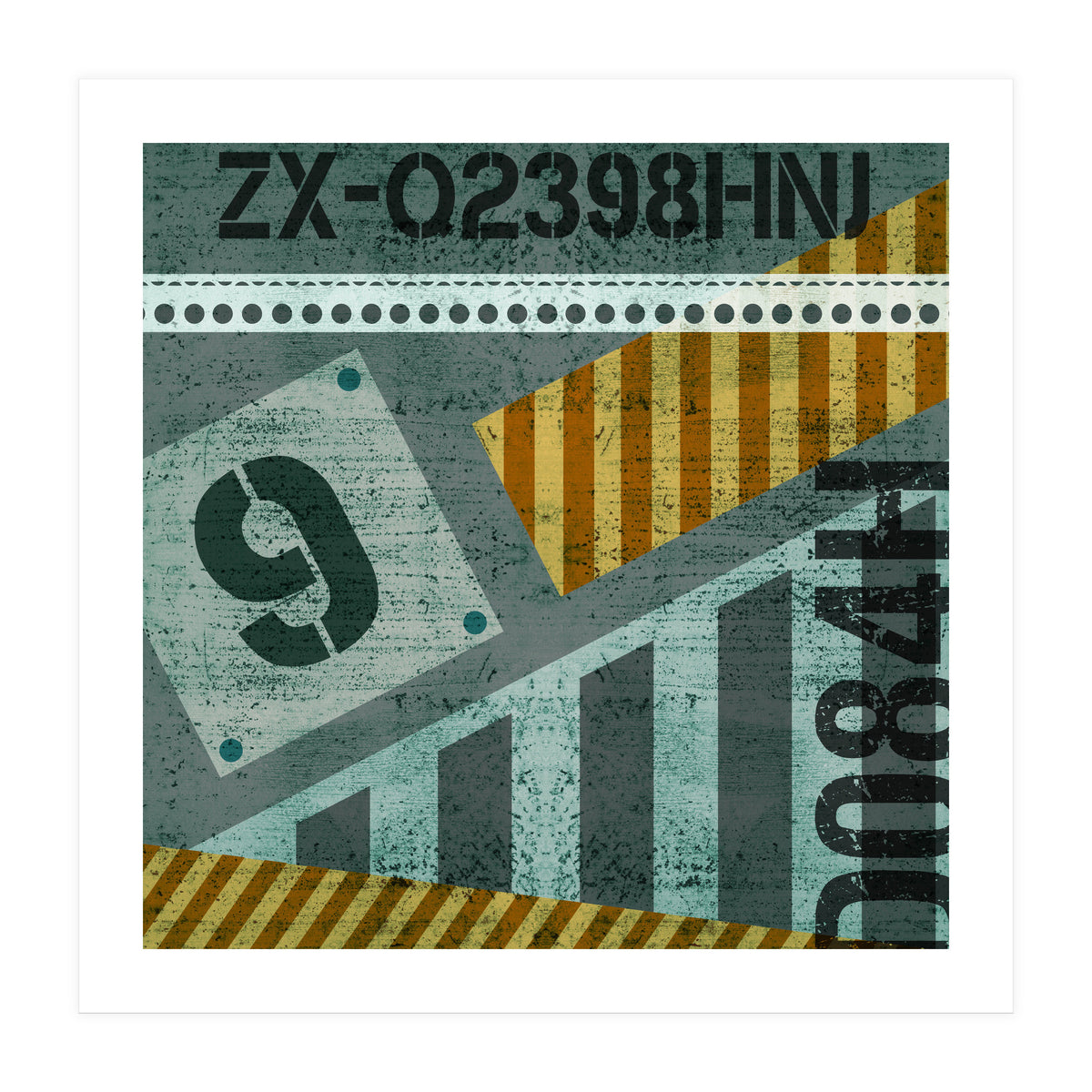 Abstract Industrial Slate And Stripes (Print Only)