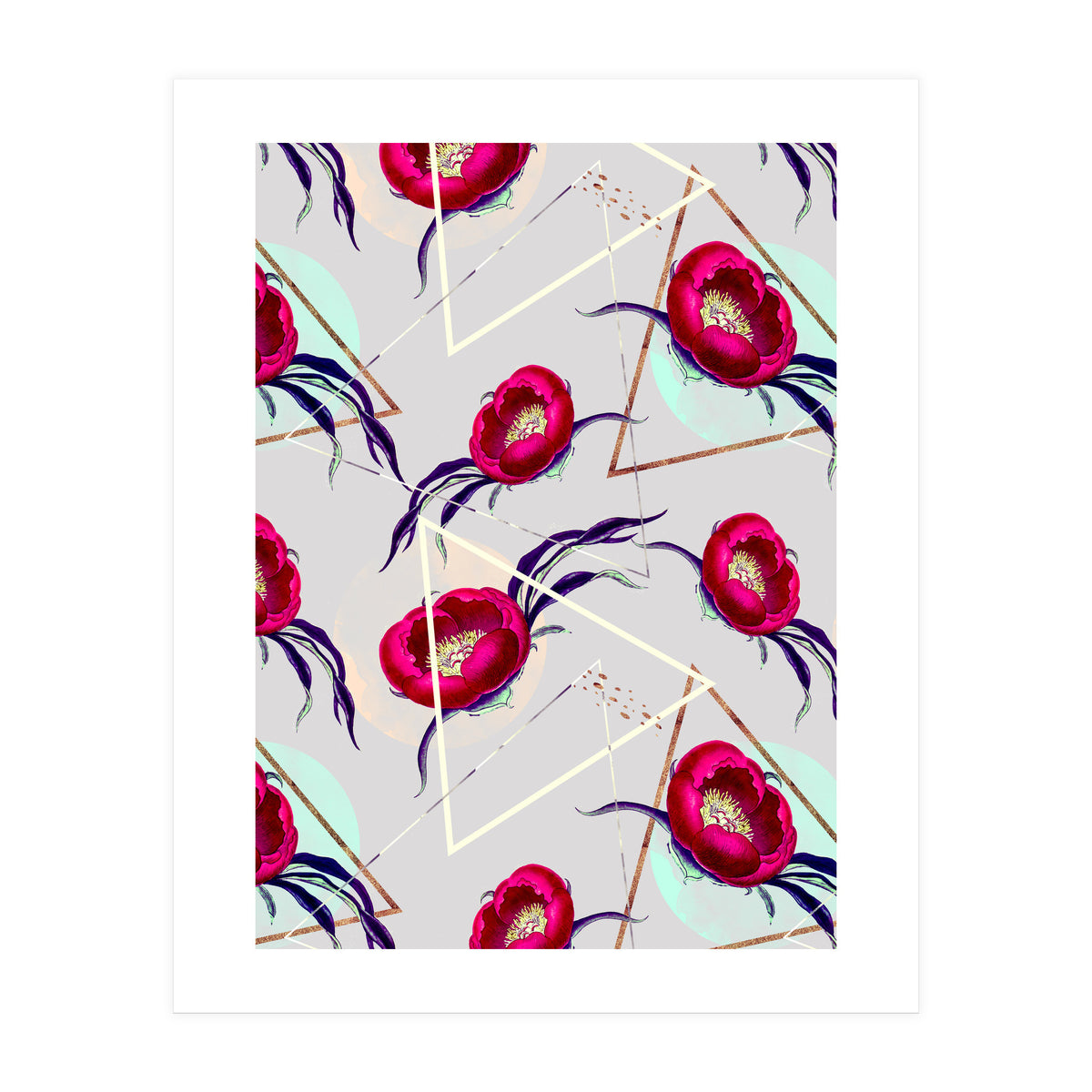 Flowery blooming with geometric II (Print Only)