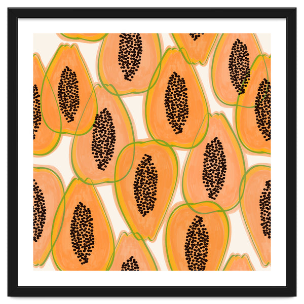 Papaya Cravings | Pastel Watercolor Tropical Fruit Food Painting | Juicy Sweet Illustration