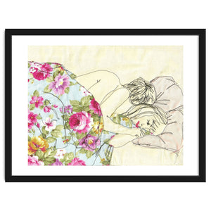 Couple In Bed Print by Sew Sarah Walton