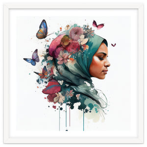 Watercolor Floral Muslim Woman #4 by Chromatic Fusion Studio