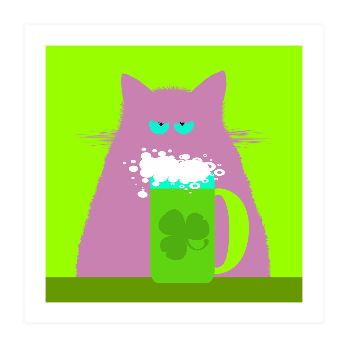 Saint Patrick's Day Lilac Cat (Print Only)