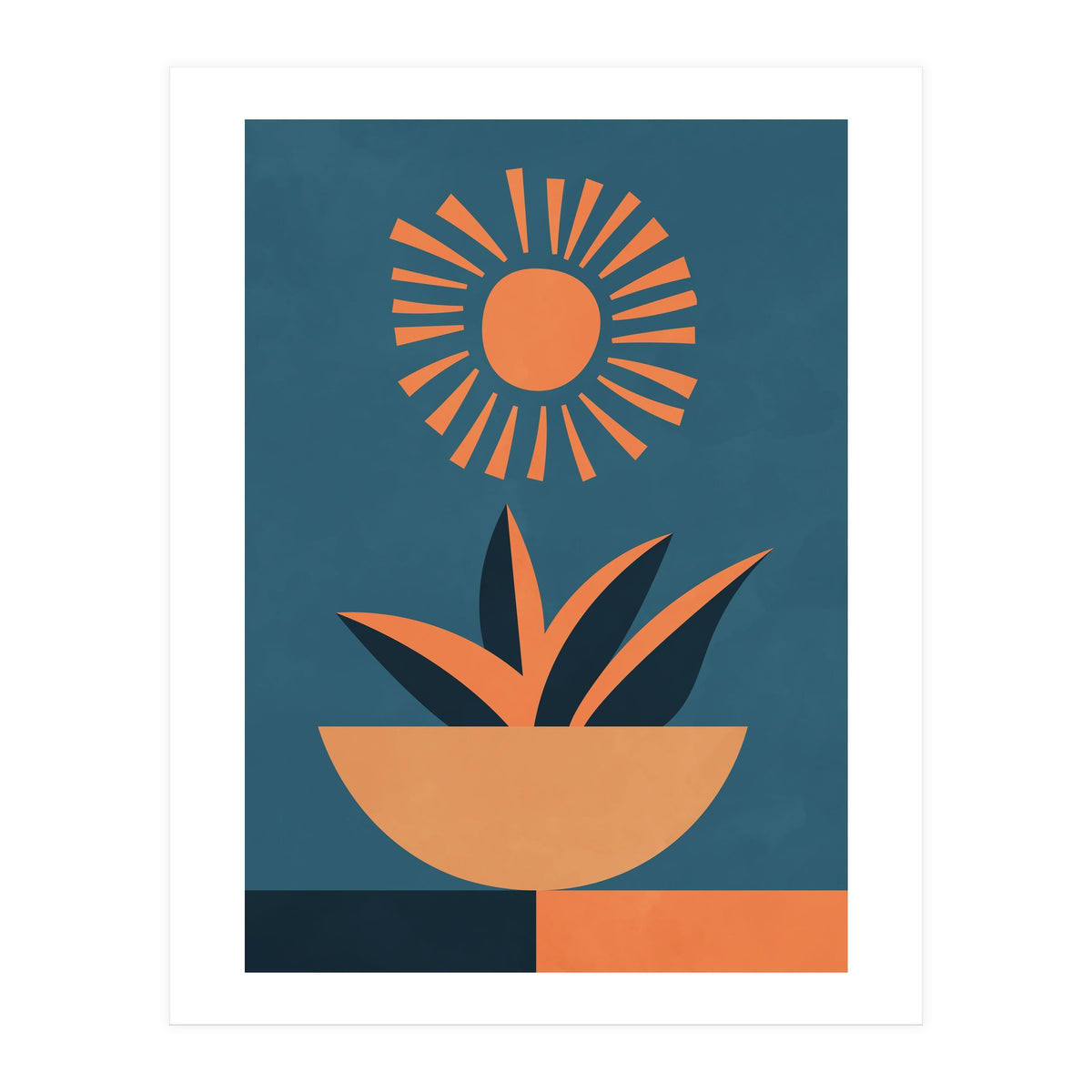 Retro Boho Botanical Sun Plant (Print Only)