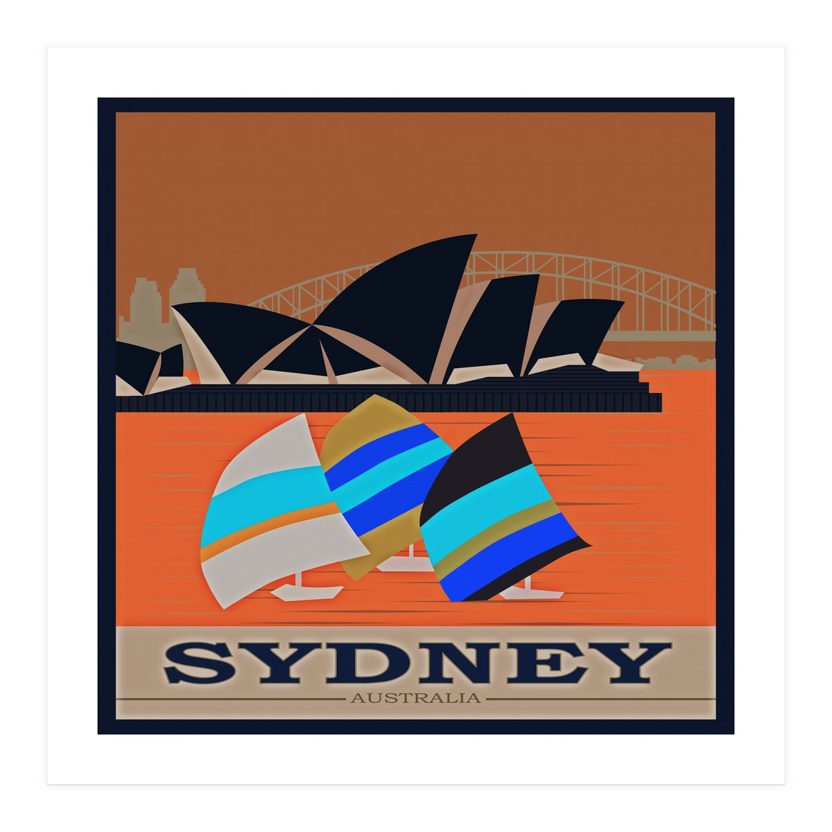 Sydney Australia Travel Poster (Print Only)