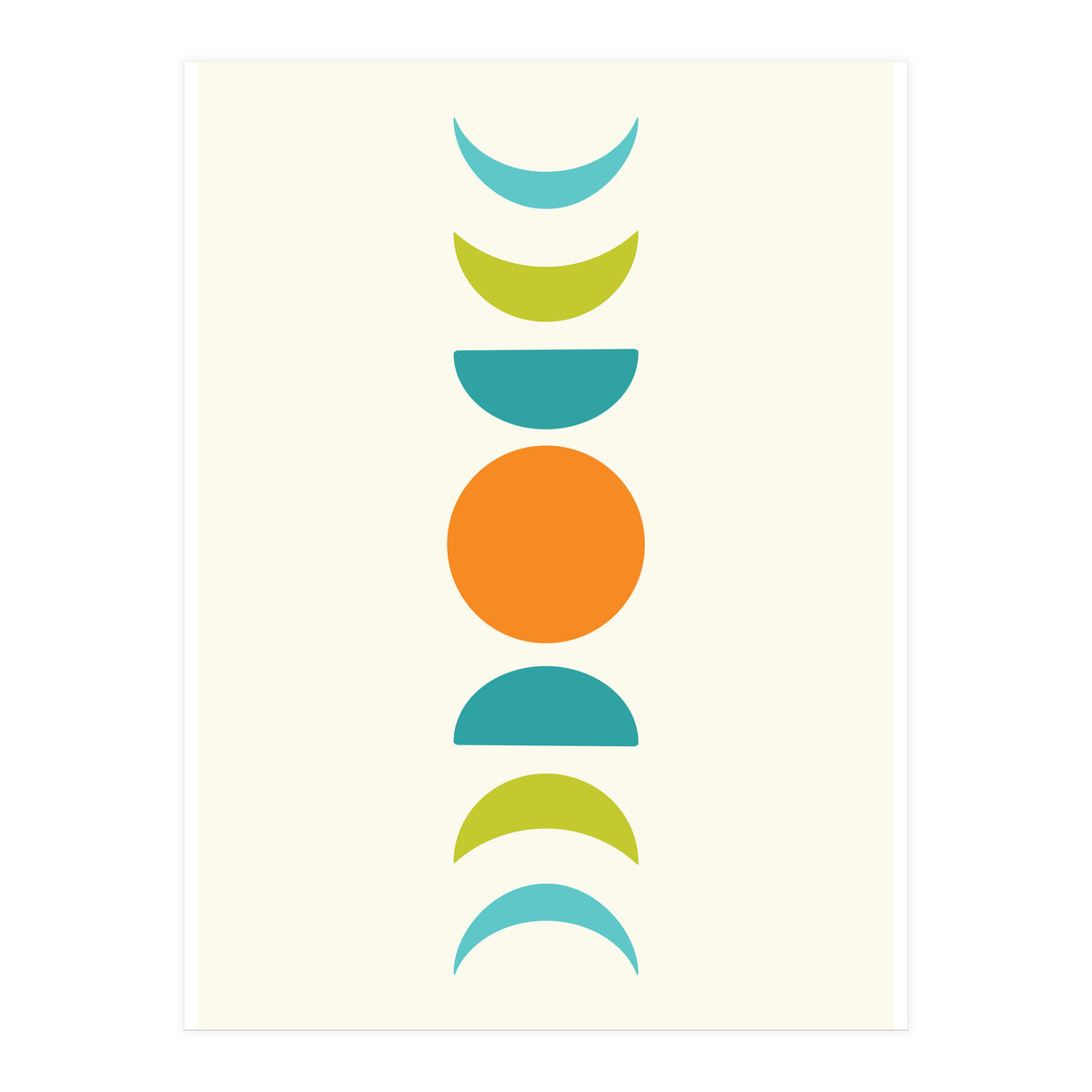 Abstract Moons Teal and Orange (Print Only)