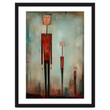 CITY HEIGHTS, three human-like forms of differing heights loom over the city below. thumbnail