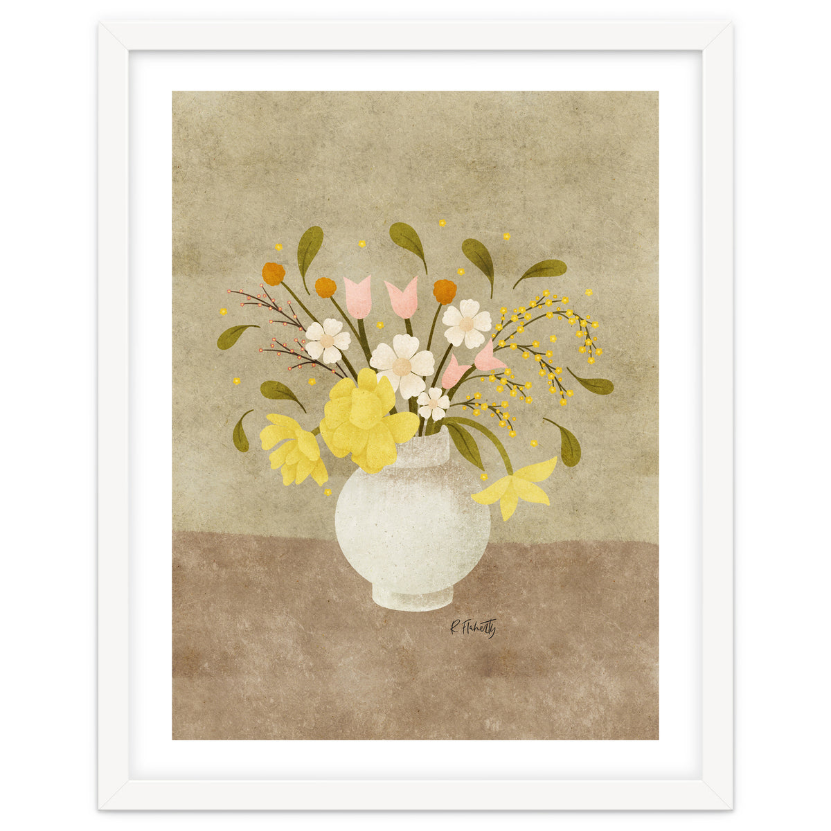 Spring Vase Of Tulips