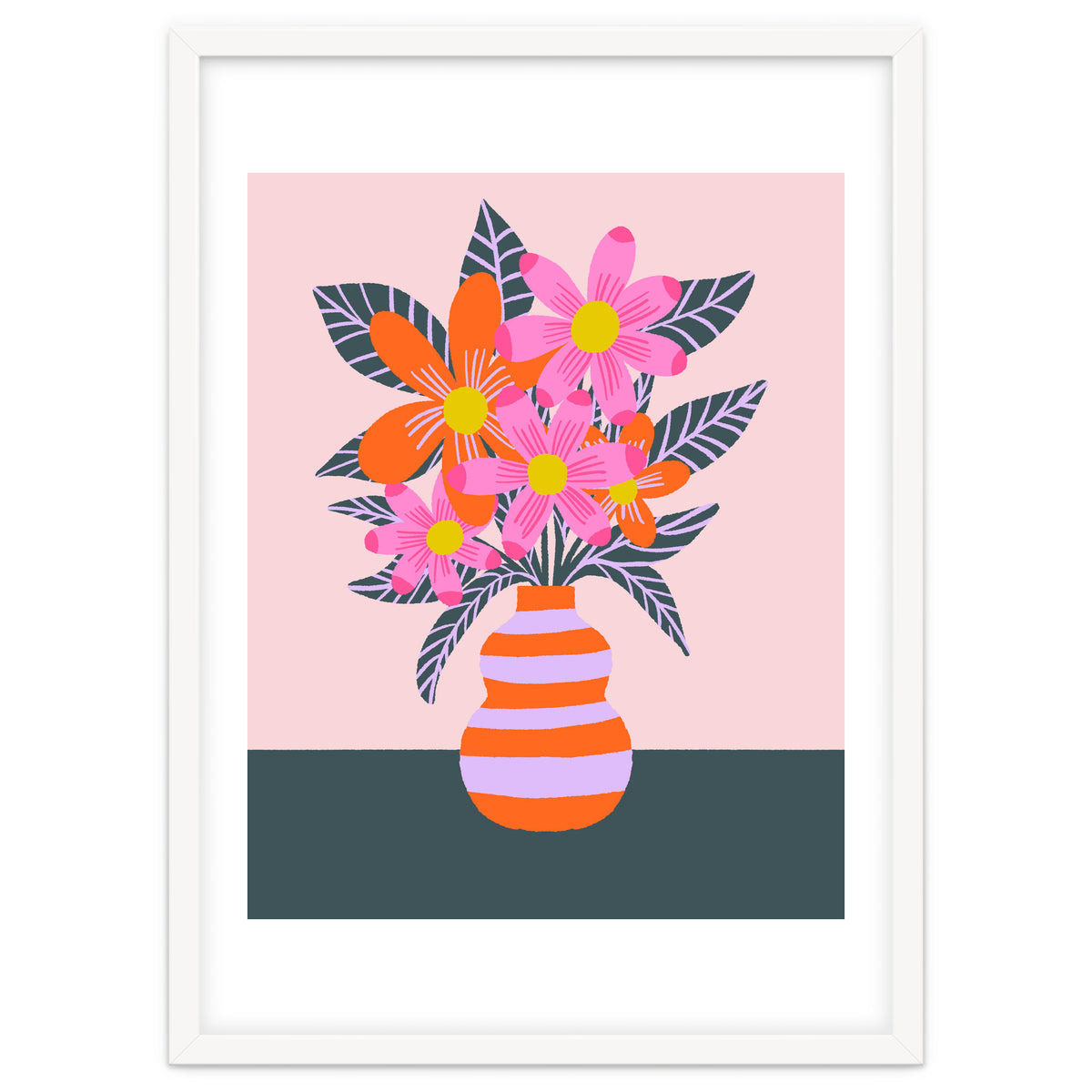 Colorful Flowers In a Vase