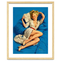 Pinup Sexy Girl Reading A Love Letter