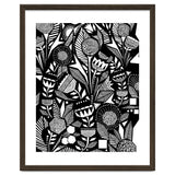 African Tribal, Black & White Abstract Drawing Sketch Line Art, Rustic Botanical Illustration, Bohemian Eclectic Scandinavian Vintage Bold thumbnail