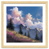 Alpine Summer Meadow with Vibrant Wildflowers and Snow thumbnail