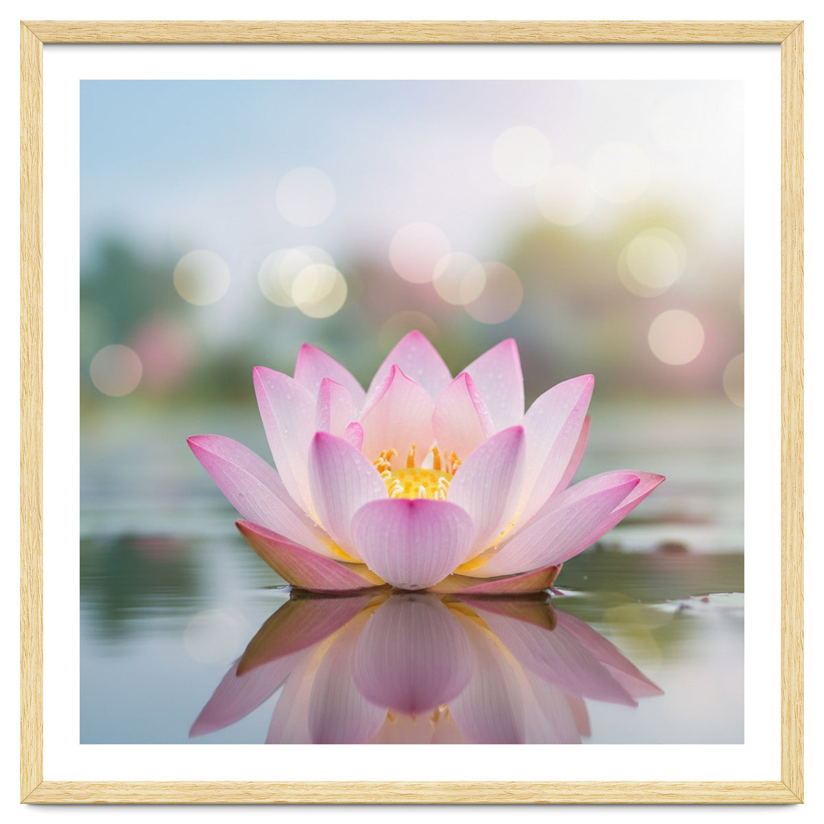 Ethereal Lotus Bloom: Serene Botanical Reflection