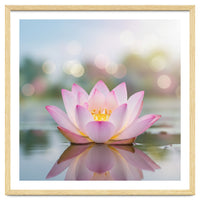 Ethereal Lotus Bloom: Serene Botanical Reflection