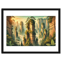 Vintage China, Zhangjiajie Stone Pillars Poster
