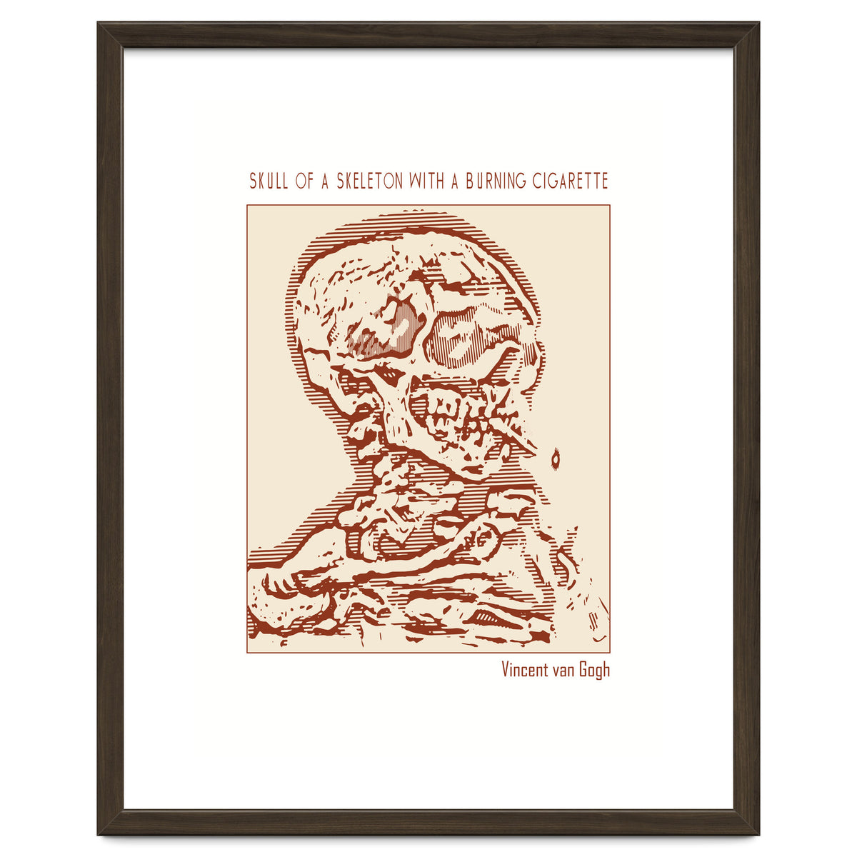 Skull Of A Skeleton With A Burning Cigarette