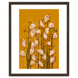 Linocut Flower Meadow Mustard Yellow thumbnail