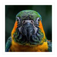 Blue And Gold Macaw Face Focused Portrait (Print Only)