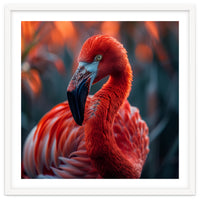 Vibrant Flamingo Close Up Portrait Outdoor Nature
