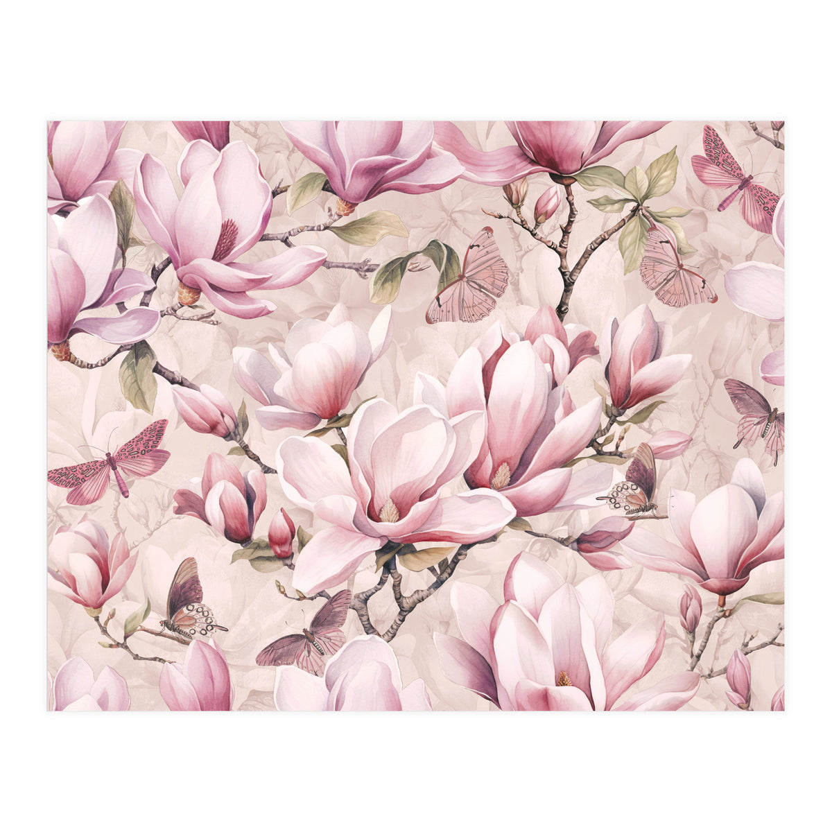 Magnolia And Butterfly (Print Only)