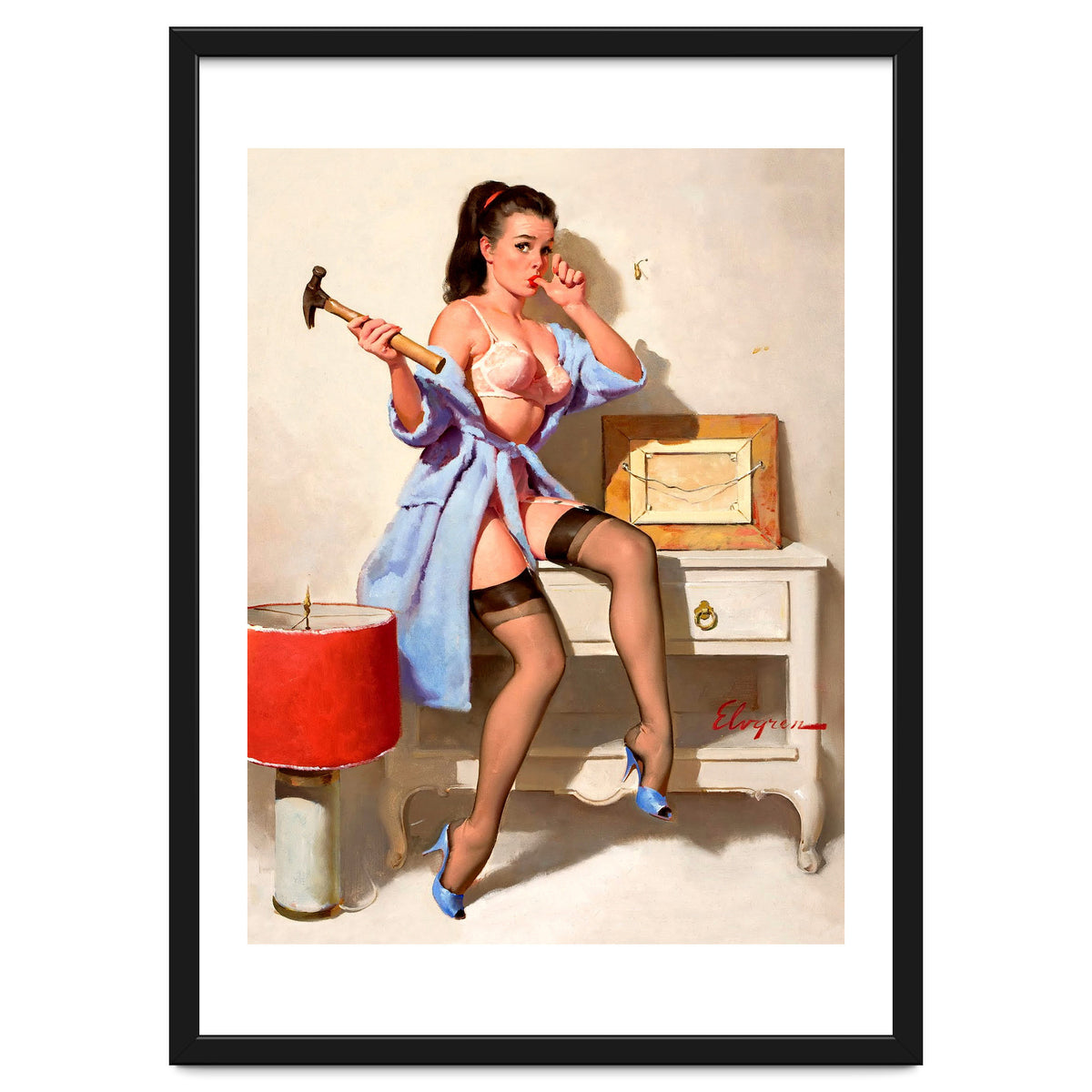 Hot Pinup Girl With A Hammer