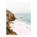 Pink Trails, Beach Tropical Travel Ocean Pastel Digital Art, Photography Sea Scenic Nature Landscape (Print Only) thumbnail