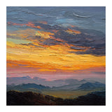 Vibrant Golden Hour Horizon Over Distant Mountain Ridges (Print Only) thumbnail
