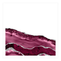 Burgundy & Silver Agate Texture 10 (Print Only)