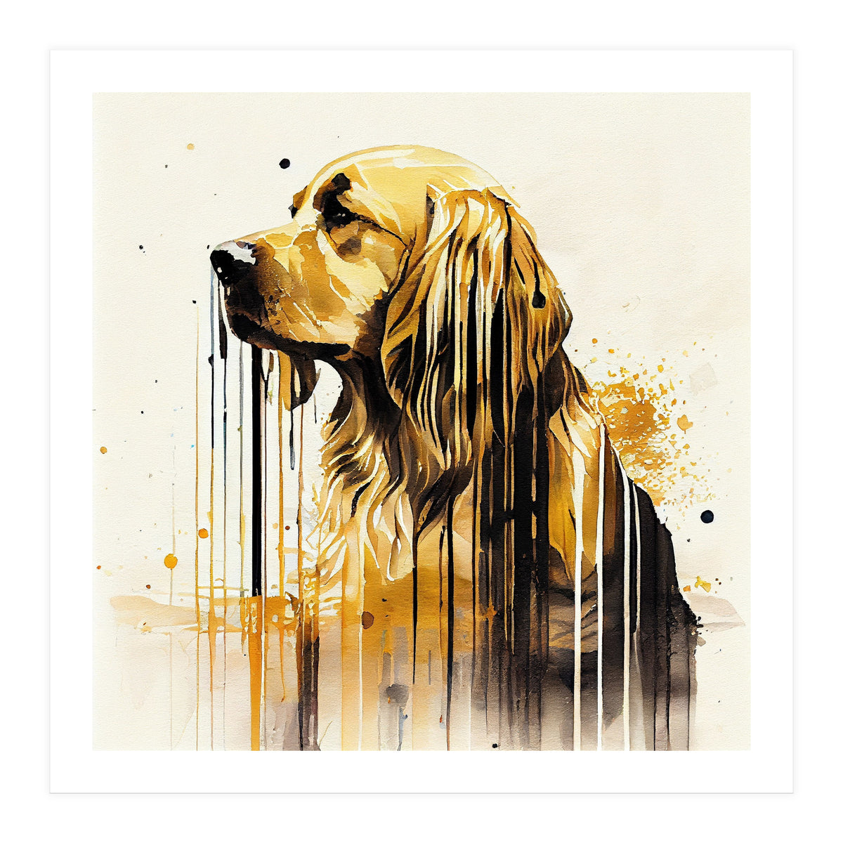 Watercolor Golden Retriever Dog (Print Only)