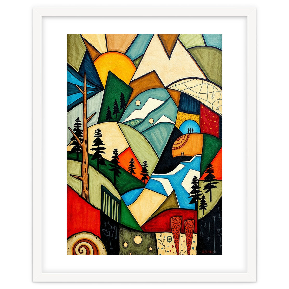 Abstract Nature Tree Mountain