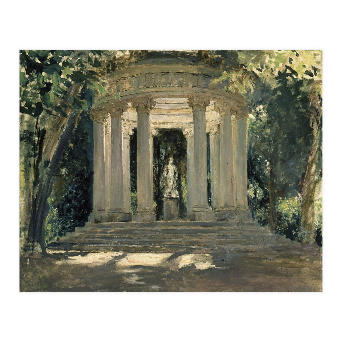 THE VILLA ADRIANA OF TIVOLI (ROME) - 1926 - OIL ON CANVAS - 0.60 X 0.70 M. (Print Only)