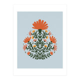 Symmetrical floral bouquet - orange and green (Print Only) thumbnail