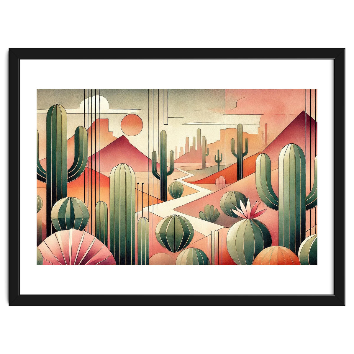 Art Deco Desert Cacti