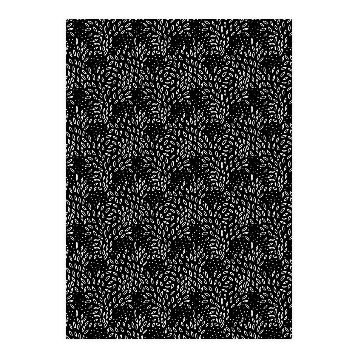 Black Floral Pattern (Print Only)
