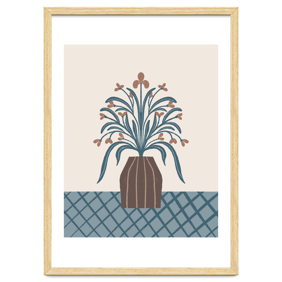 Earthy Modern Vase with Florals