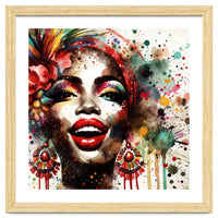 Brazilian Carnival Watercolor Portrait