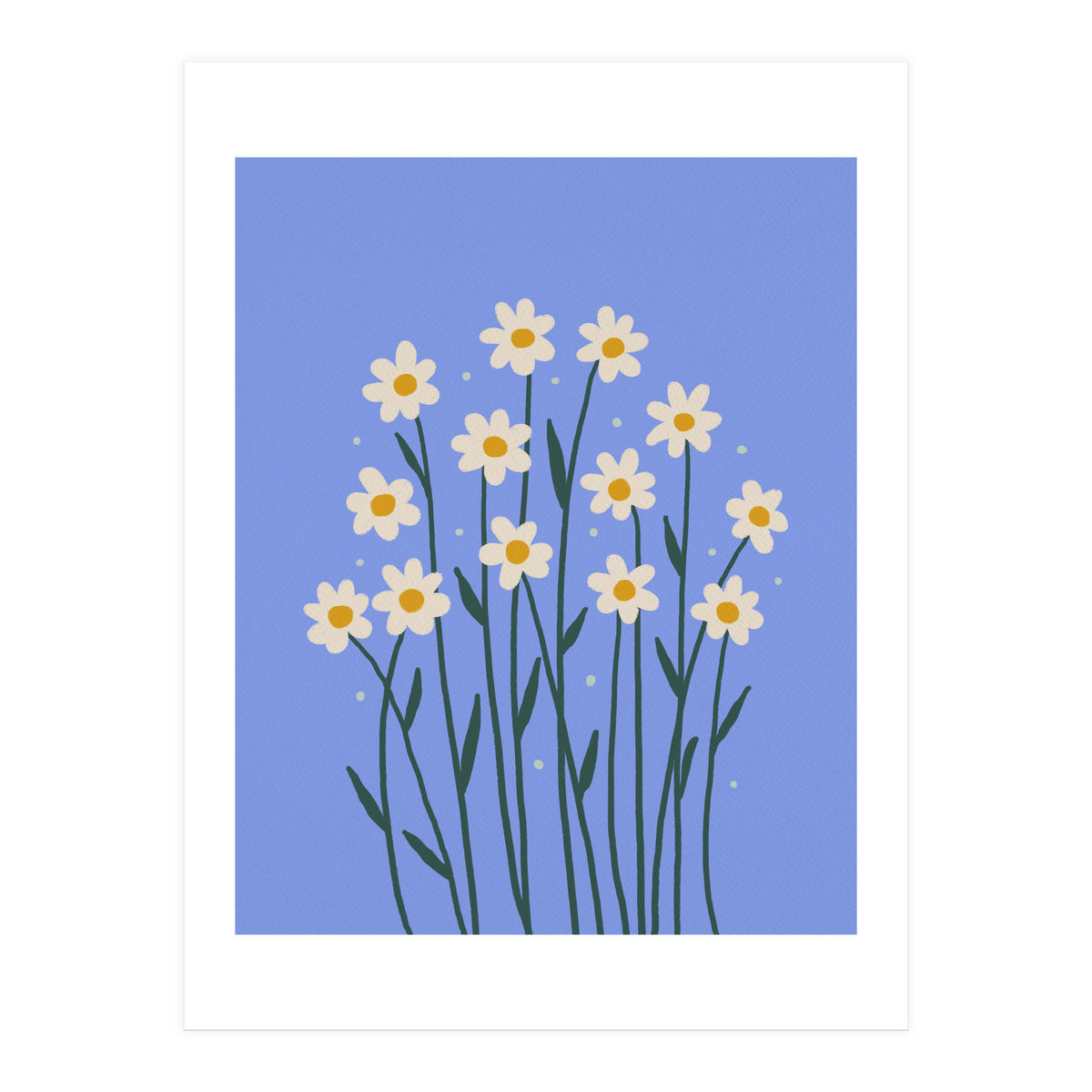 Simple Daisies - periwinkle (Print Only)
