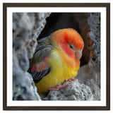 Cute Lovebird Perched On A Rock In A Cave thumbnail