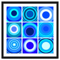 Circles & Rectangles Alt Blue 3 X 3: 4