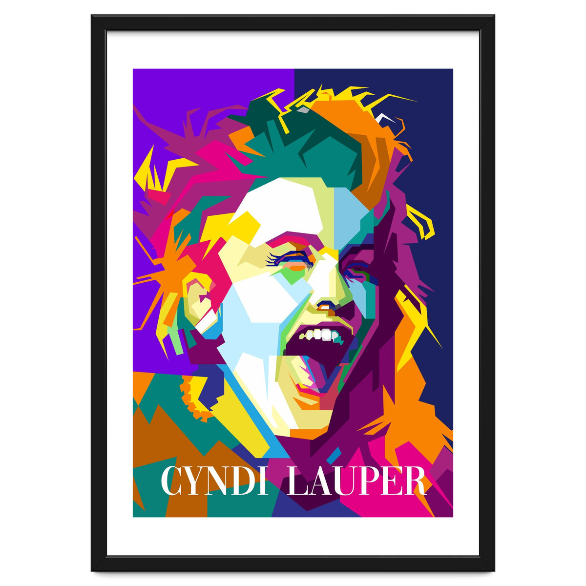 Cindy Lauper 80s Retro Singer Art WPAP