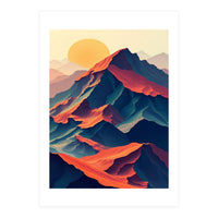 Dramatic Abstract Mountain Sunset Art (Print Only)