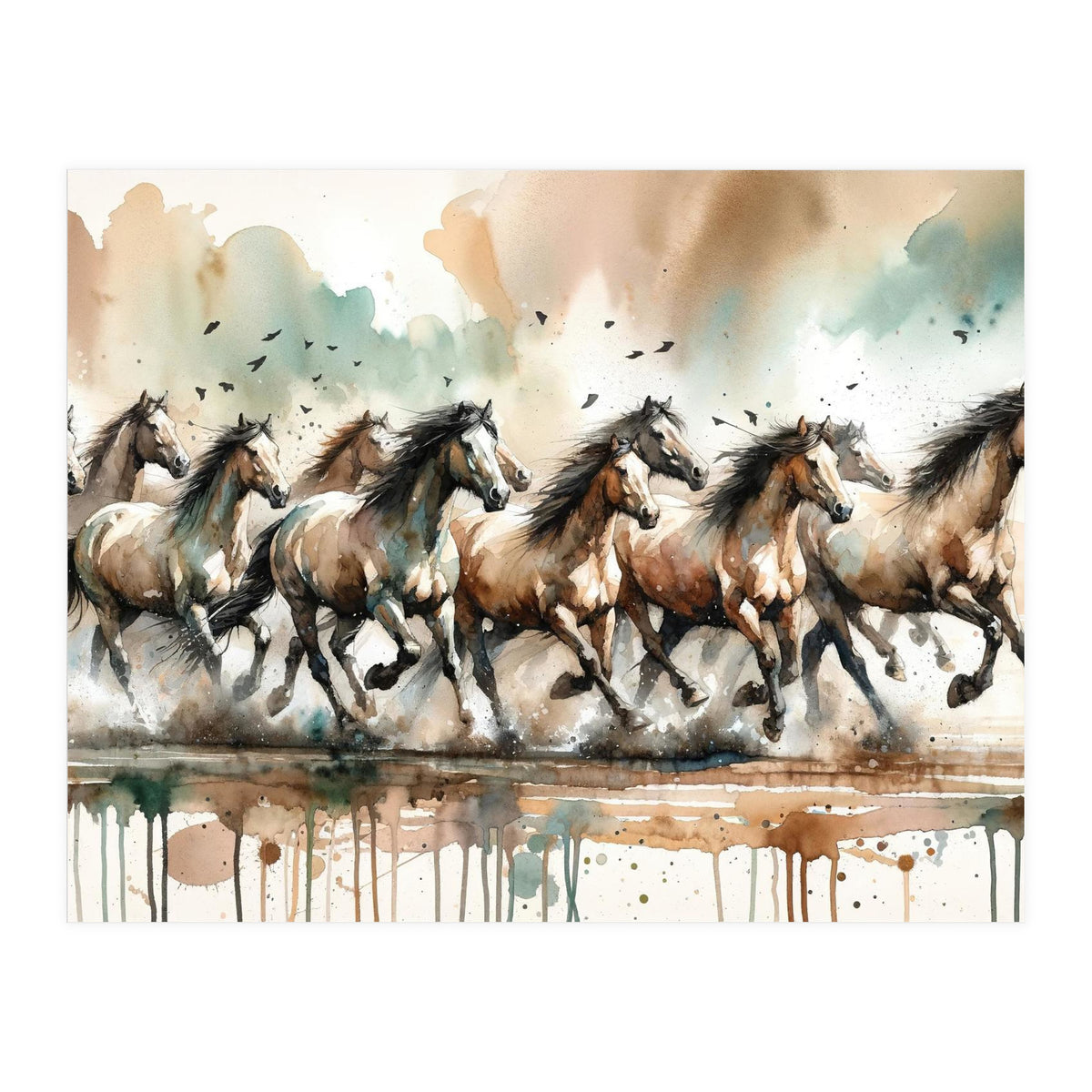 Running Horses Panorama (Print Only)