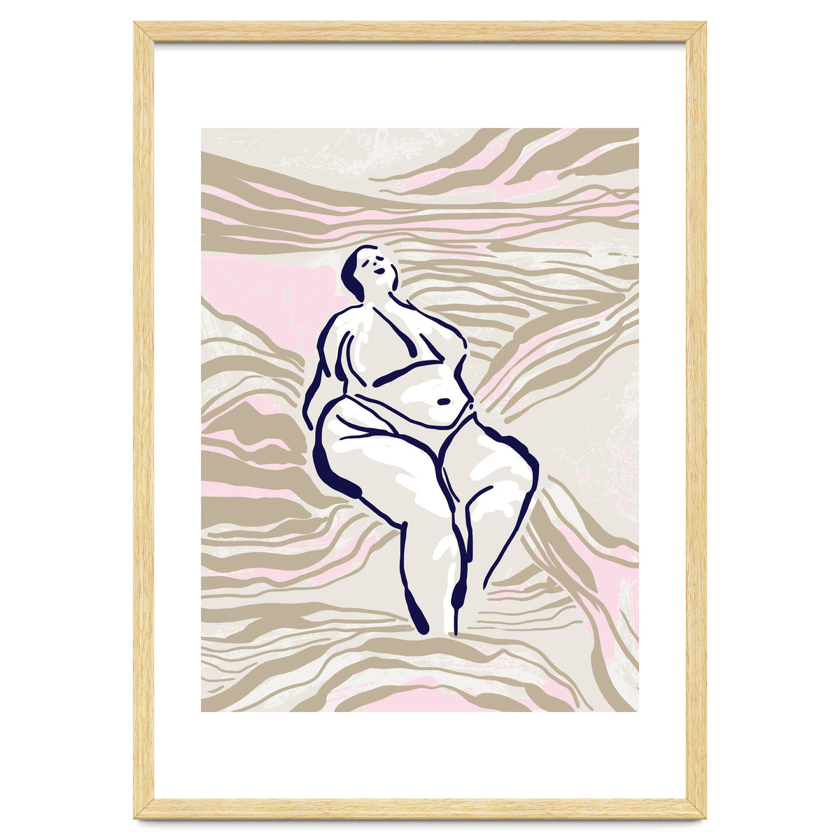 Follow the lines Serene woman in the water