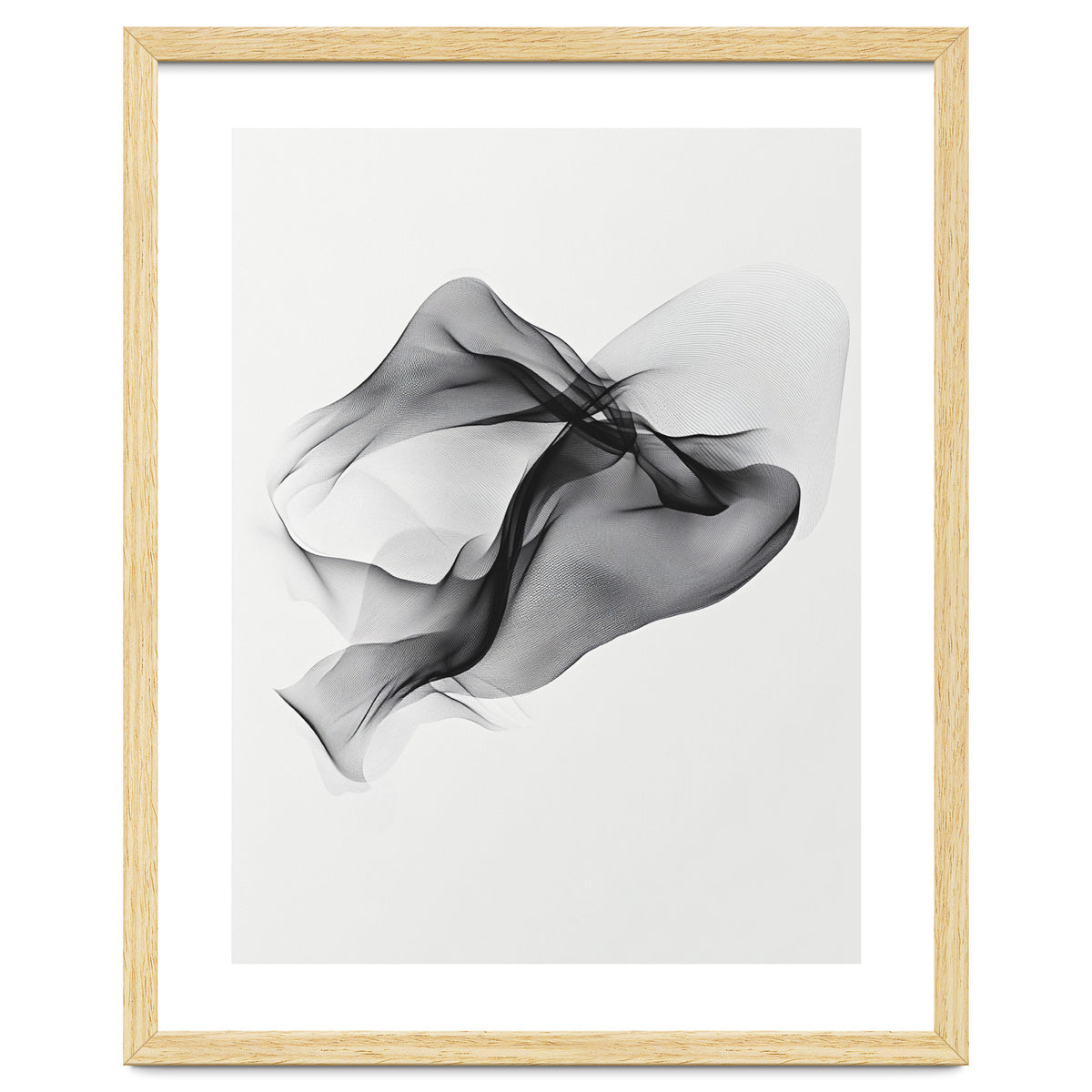 Abstract Black Flowing Fabric Wave