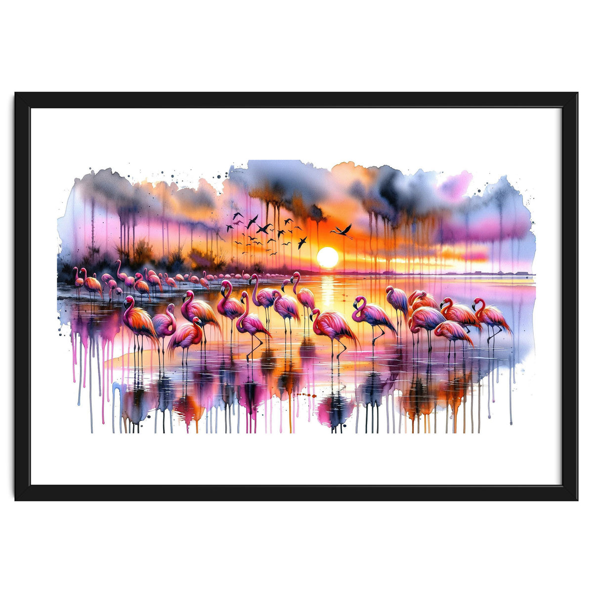 Flamingo Sunset On The Coast