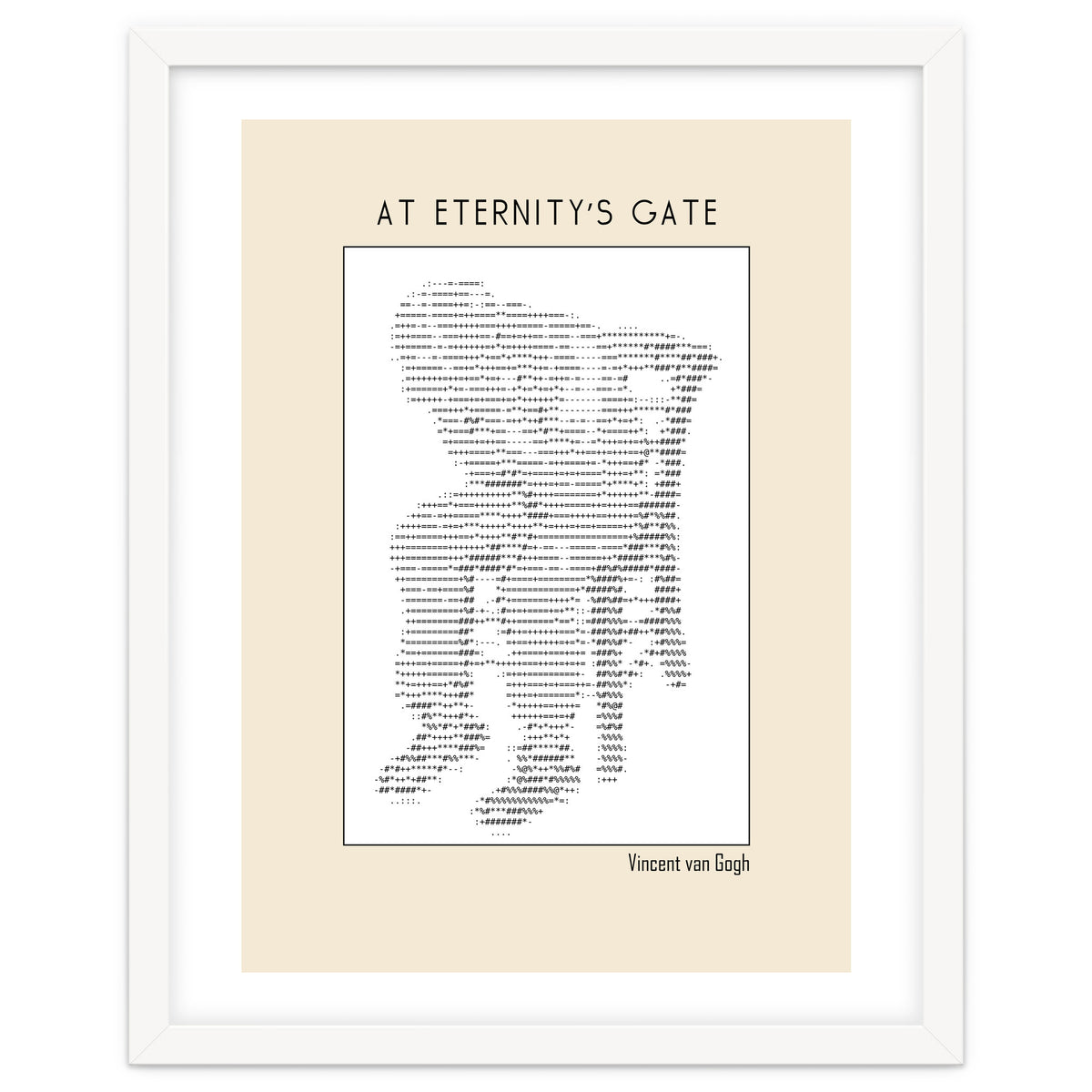 At Eternity’s Gate Vincent Van Gogh – Ascii Art